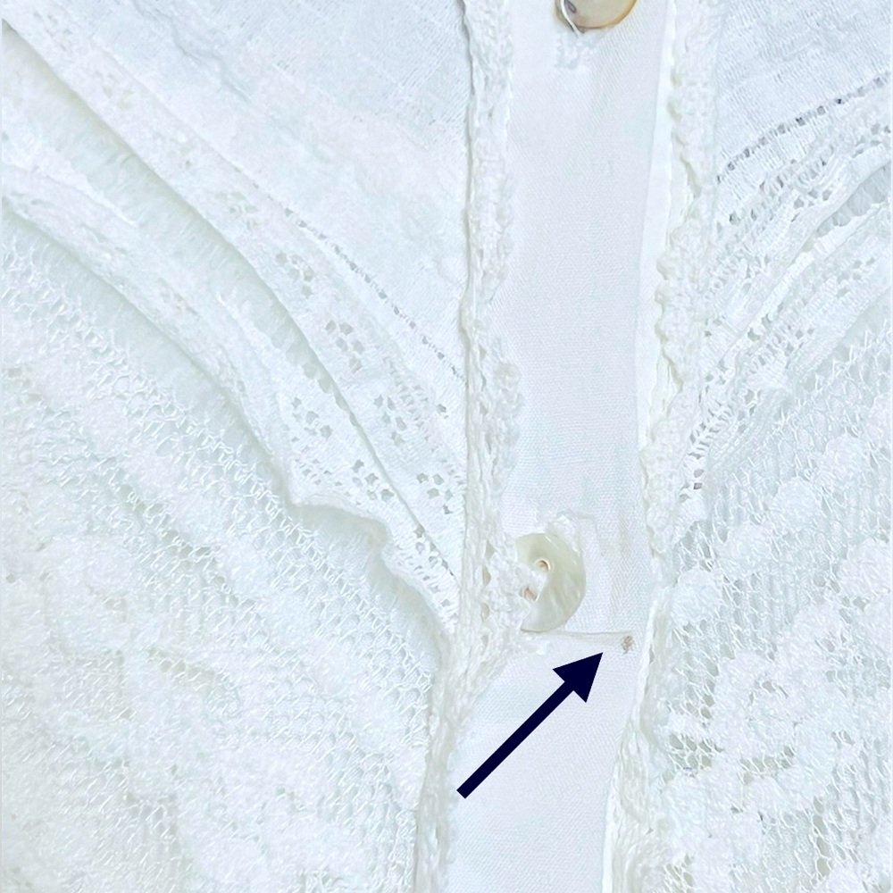A Collective Story White Lace Ruffled Button Up Lined Maxi Dress size M - Picture 6 of 6